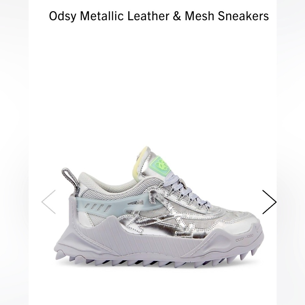 Off-White ODSY 1000 Special Sneaker are crafted of metallic in size 37